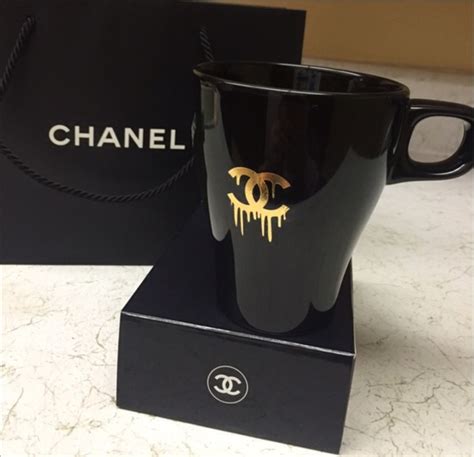 chanel mug black and gold|Chanel thermal cup.